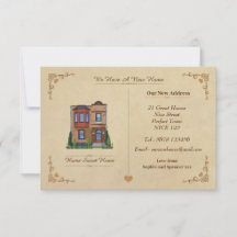 Carte de note de changement d'adresse vintage
