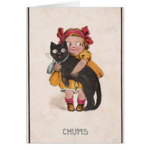 Carte de note de chat vintage