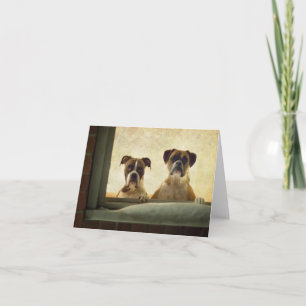Carte de note de chien de boxeur - Noël ou carte