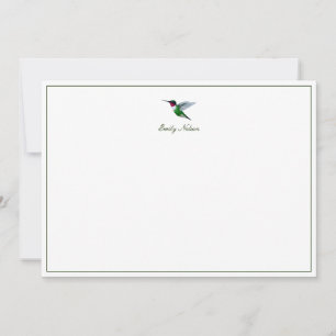 Carte de note de colibri à gorge rubis personnalis