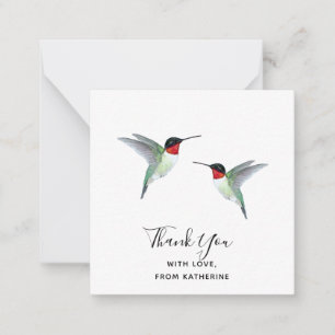 Carte de note de colibri de Merci personnalisée