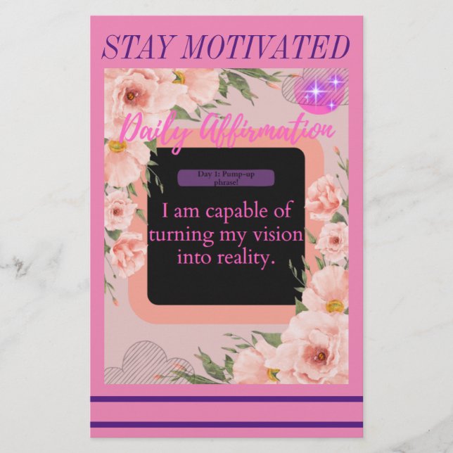 Carte de note de confirmation quotidienne (Jour 1) (Devant)