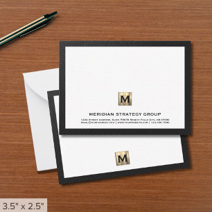 Carte de note de conseil Monogramme de luxe