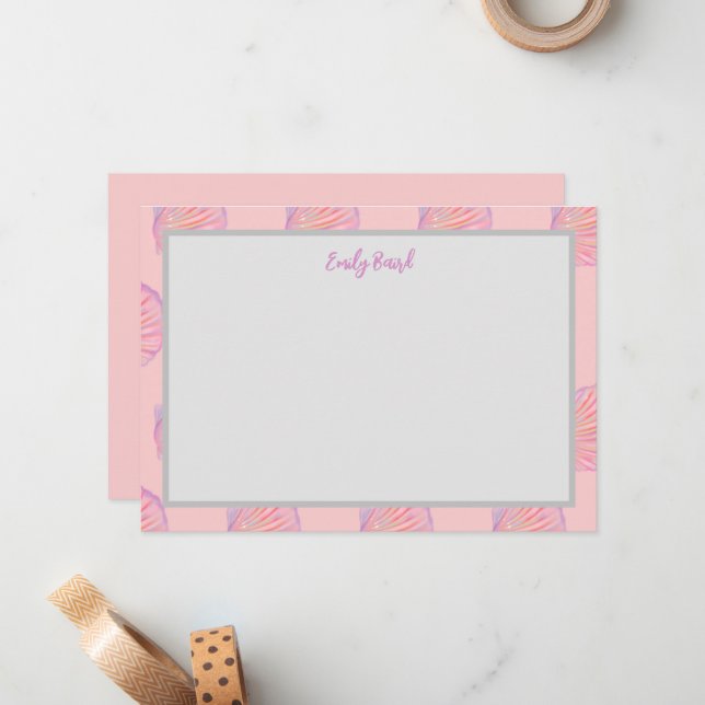 Carte de note de coquillage (Devant/Arrière en situation)