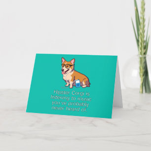 Carte de note de corgi de hippie