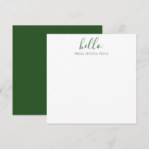 Carte de note de correspondance - Vert pin moderne