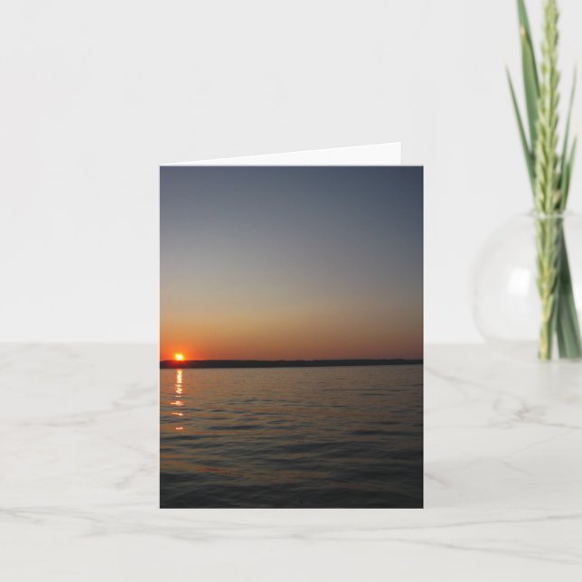 Carte de note de coucher du soleil de lac seneca (Devant)