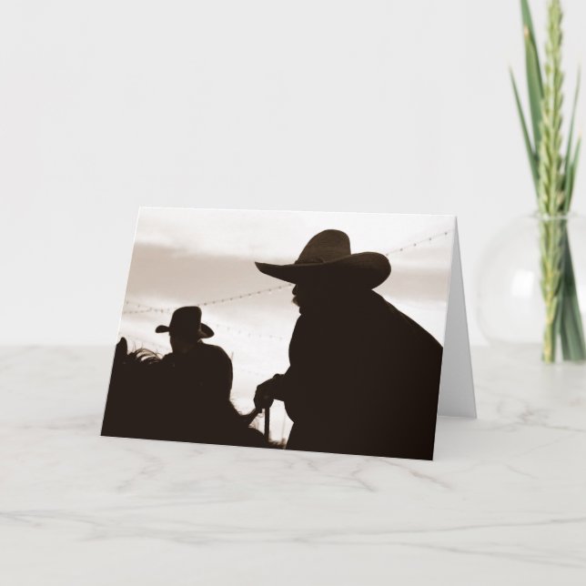 Carte de note de cowboy Sillouettes (Devant)