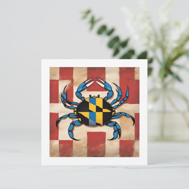 Carte de note de crabe bleu du Maryland (Debout devant)