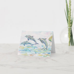 Carte de note de dauphins d'éblouissement - 5,6" x