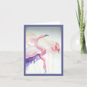 Carte de note de Flamant rose