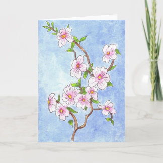 Carte de note de fleurs de cerisier