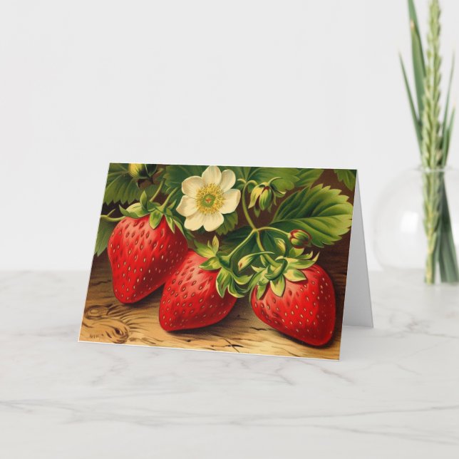 Carte de note de fraises (Devant)