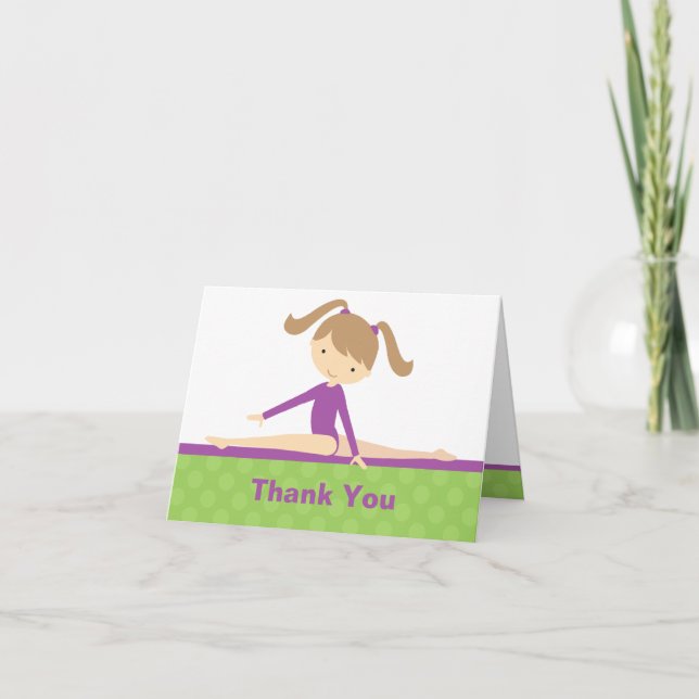Carte de note de Gymnaste violet (Devant)