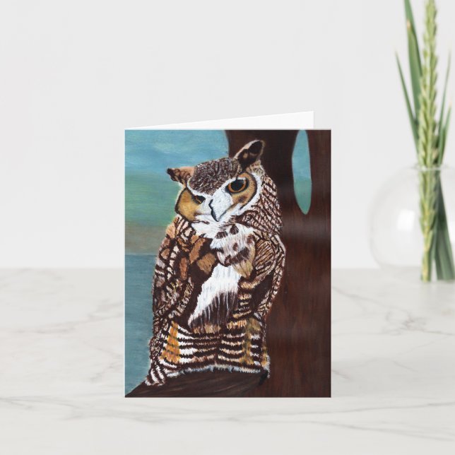 Carte de note de hibou Brown (Devant)