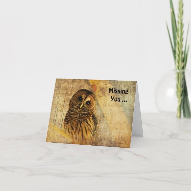 Carte de note de hibou - Vous manquez (Devant)
