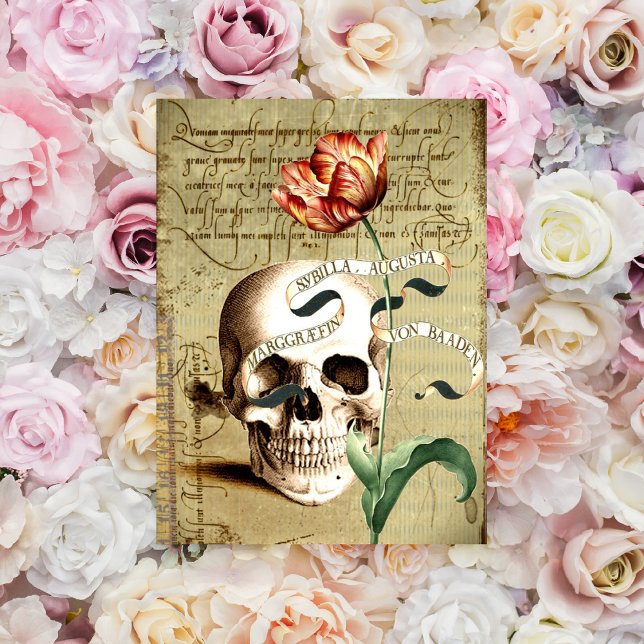 Carte de note de inscription florale de Halloween (Créateur téléchargé)
