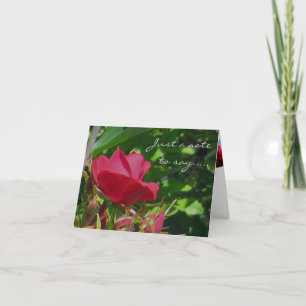 Carte de note de jardin rose
