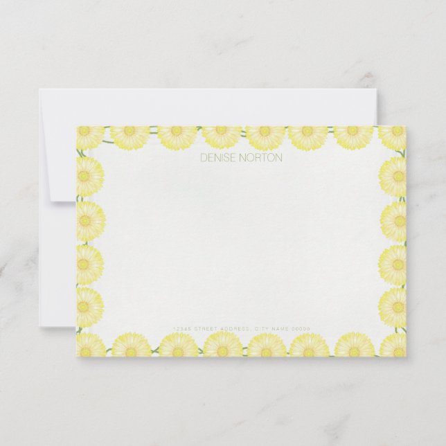 Carte de note de la chaîne de marguerite jaune Ger (Devant)