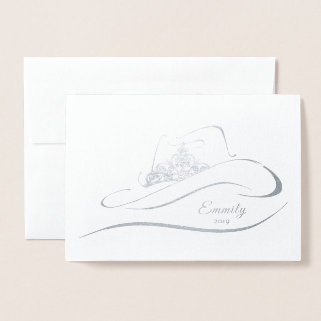 Carte de note de la Couronne Foil Crown (Devant avec enveloppe)