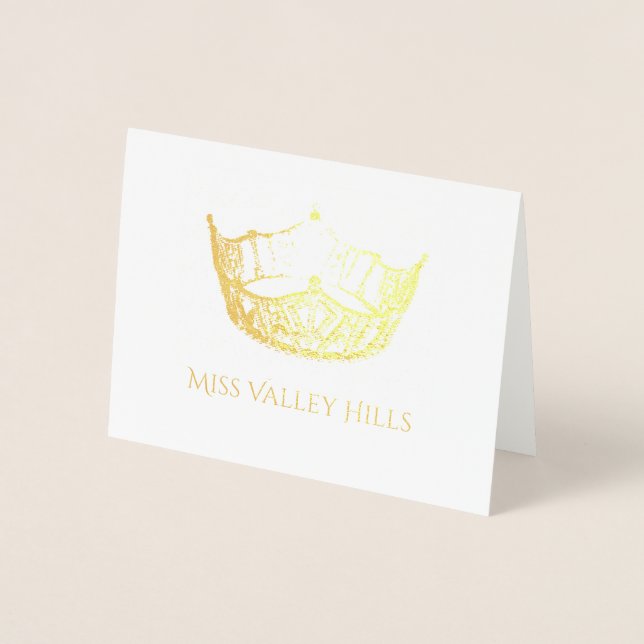 Carte de note de la Couronne Gold Foil Miss Americ (Devant)