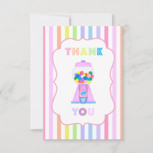 Carte de note de la machine à gumball rose et des 