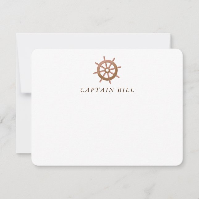 Carte de note de la roue de bateau nautique person (Devant)