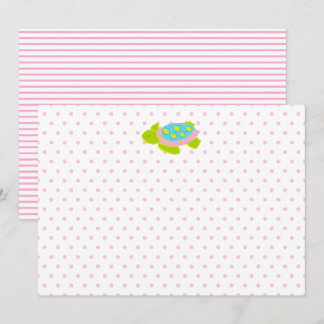 Carte de note de la tortue de mer rose