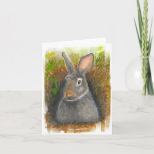 Carte de note de lapin d'aquarelle