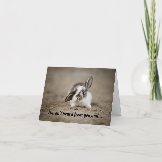 Carte de note de lapin mignonne (Devant)