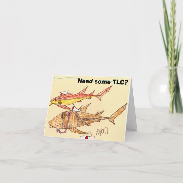 Carte de note de l'infirmière Shark Get Well Note (Devant)