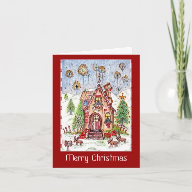Carte de note de maison de Noël (Devant)