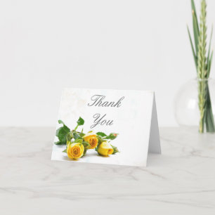 Carte de note de mariage de rose jaune de Merci