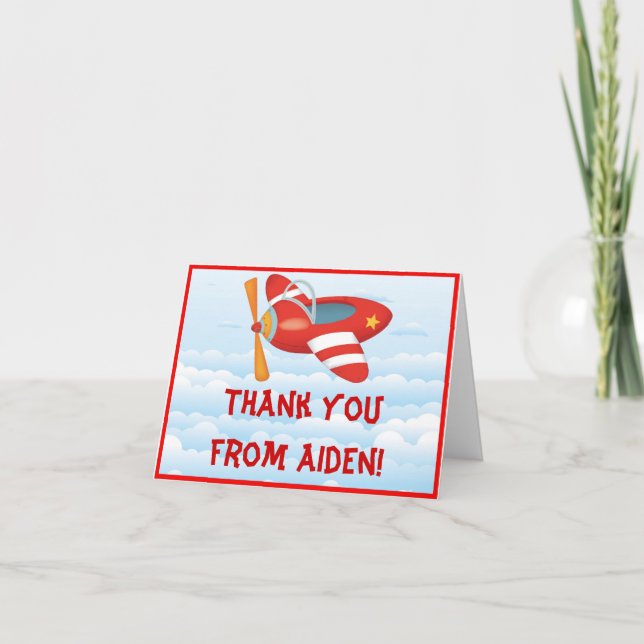 Carte de note de Merci d'avion (Devant)