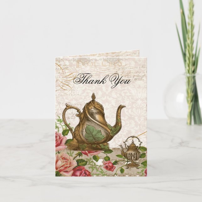 Carte de note de Merci de mariage - cru rose de (Devant)