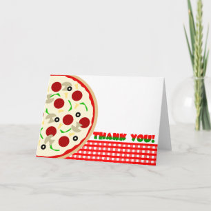 Carte de note de Merci de partie de pizza