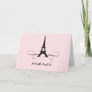 Carte de note de Merci de Tour Eiffel de Paris