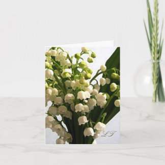 Carte de note de monogramme du muguet