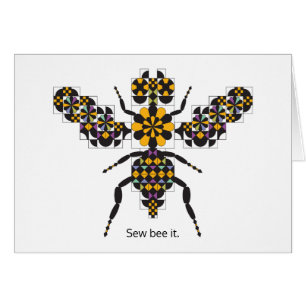 Carte de note de motif d'édredon d'abeille de miel