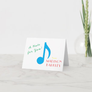 Carte de note de musique professeur de musique