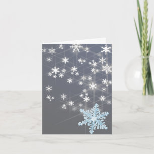 Carte de note de Noël de nuit neige