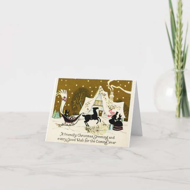 Carte de note de Noël du pays victorien (Devant)