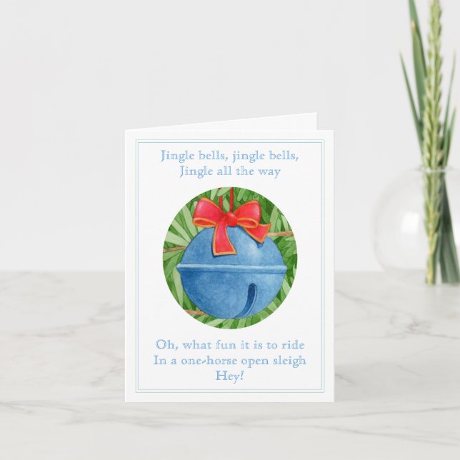 Carte de note de Noël JINGLE BELLS (Devant)