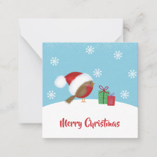 Carte de note de Noël joyeux aux oiseaux