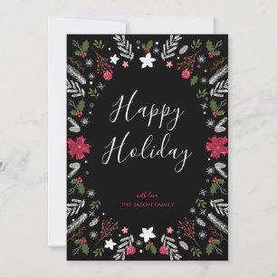 Carte de note de Noël moderne, Appartement de vaca