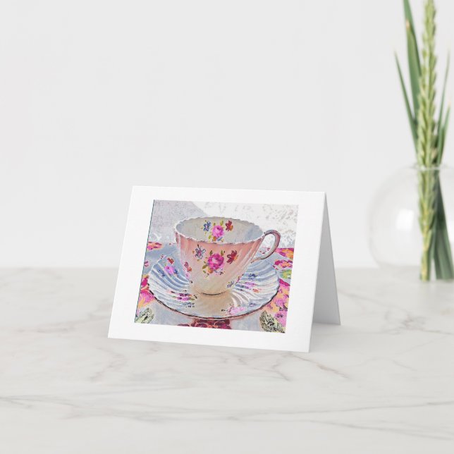 Carte de note de noir de tasse de thé (Devant)