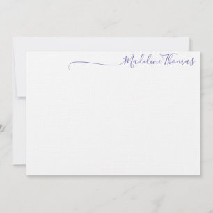 Carte de note de nom de Lavender Script Moderne