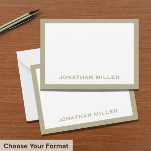 Carte de note de nom de type vert simple Sage