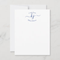 Carte de note de nom minimaliste Marine Blanc 2 Mo