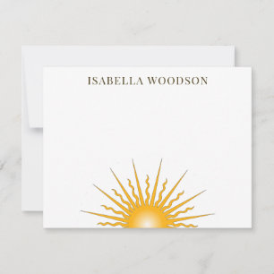 Carte de note de nom Sun Rays